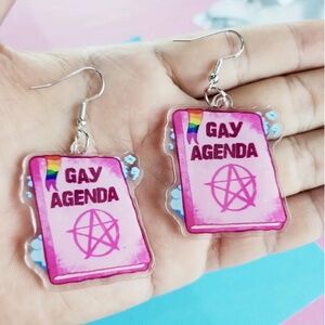 Gay Agenda Pink Dangle Earrings